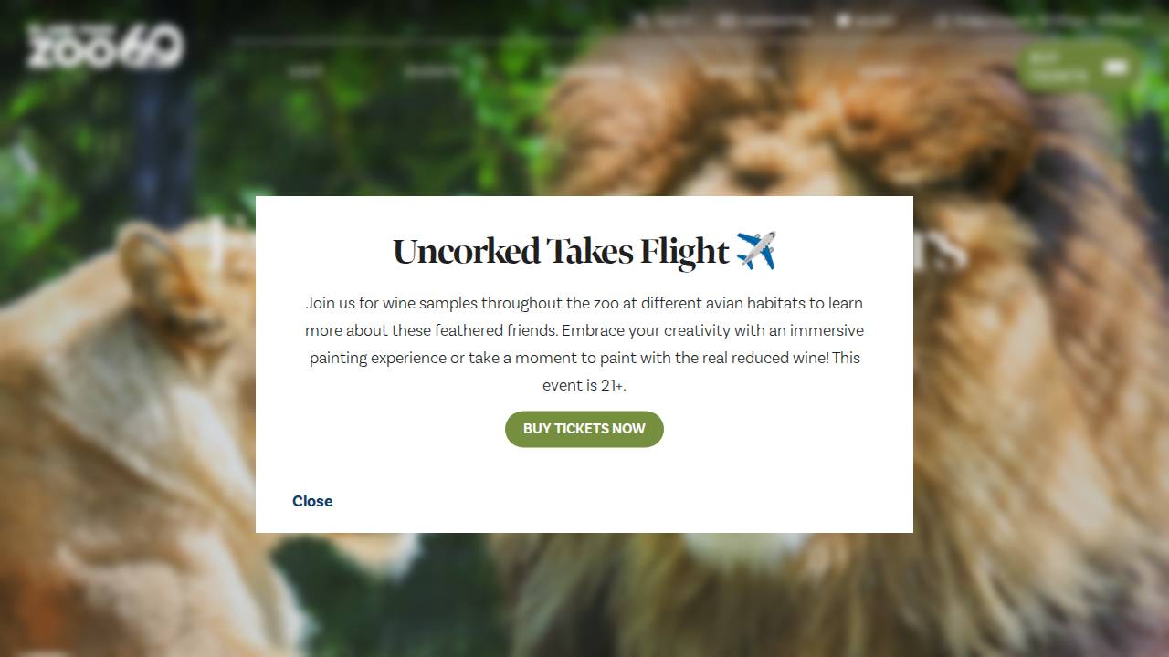 Blank Park Zoo website screenshot