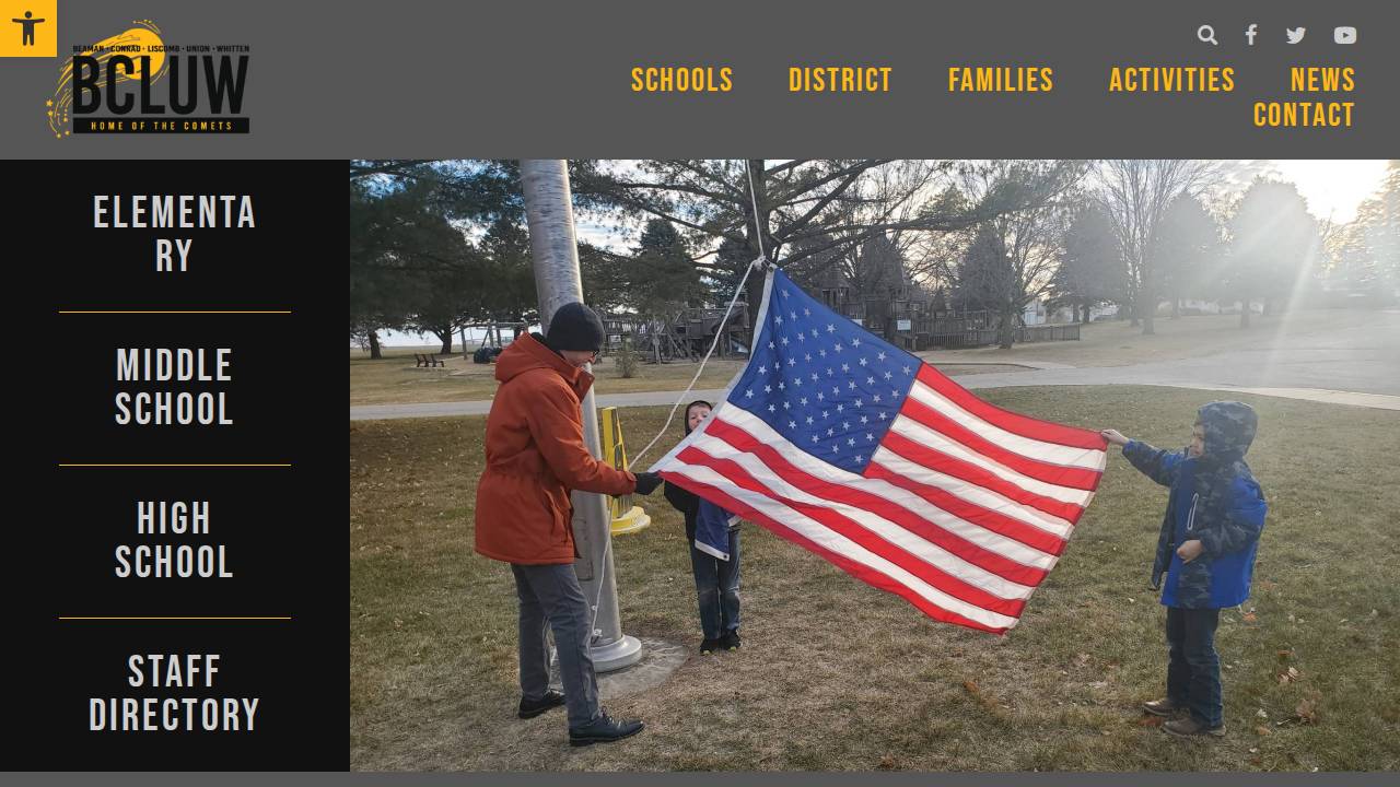 Home • BCLUW Community Schools website screenshot