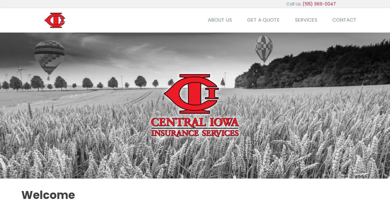 Central Iowa Insurance Services website screenshot