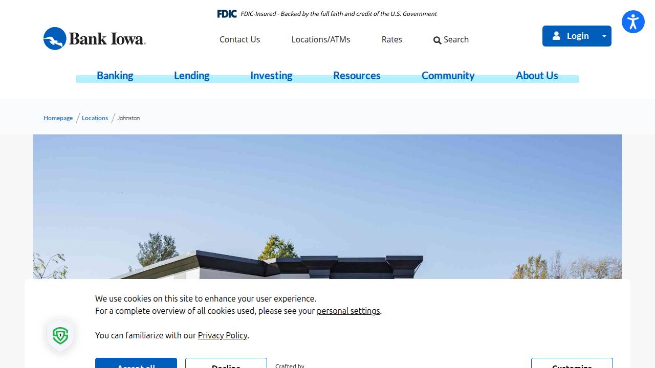 Bank Iowa website screenshot