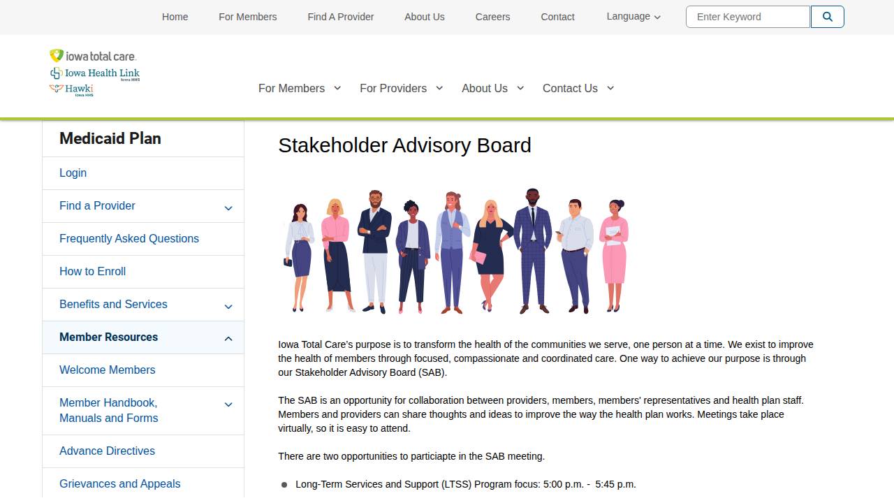 Iowa Total Care website screenshot