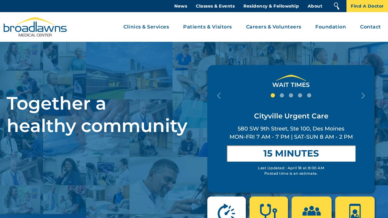 Broadlawns Medical Center website screenshot