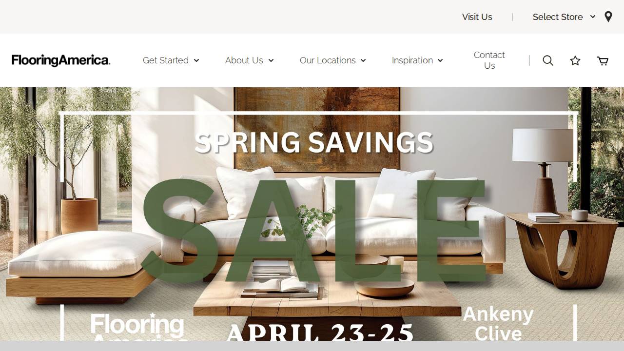 Flooring America website screenshot