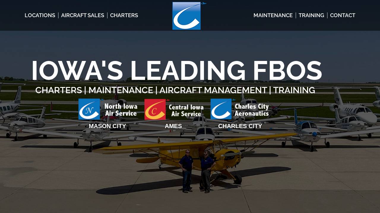 North Iowa Air Service website screenshot