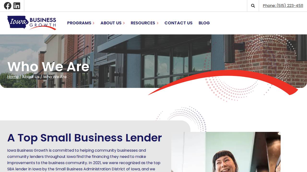 Iowa Business Growth website screenshot