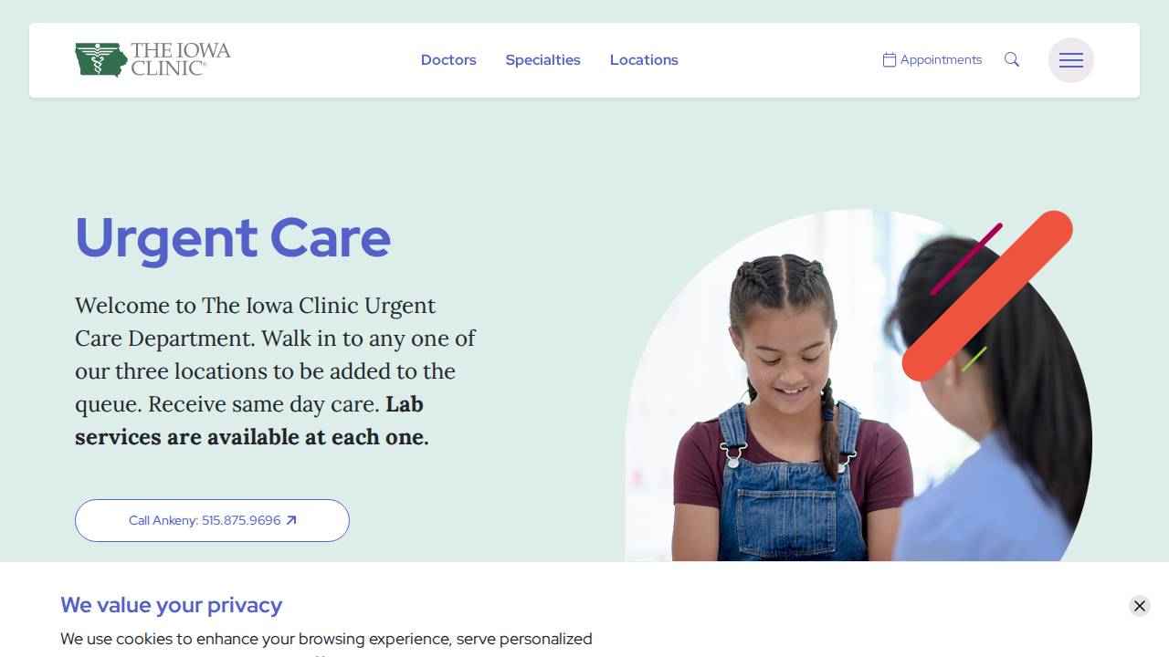 Iowa Walk-In Urgent Care Clinic In Altoona website screenshot