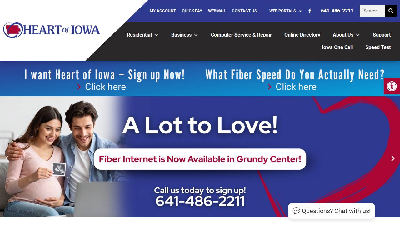 Heart of Iowa website screenshot
