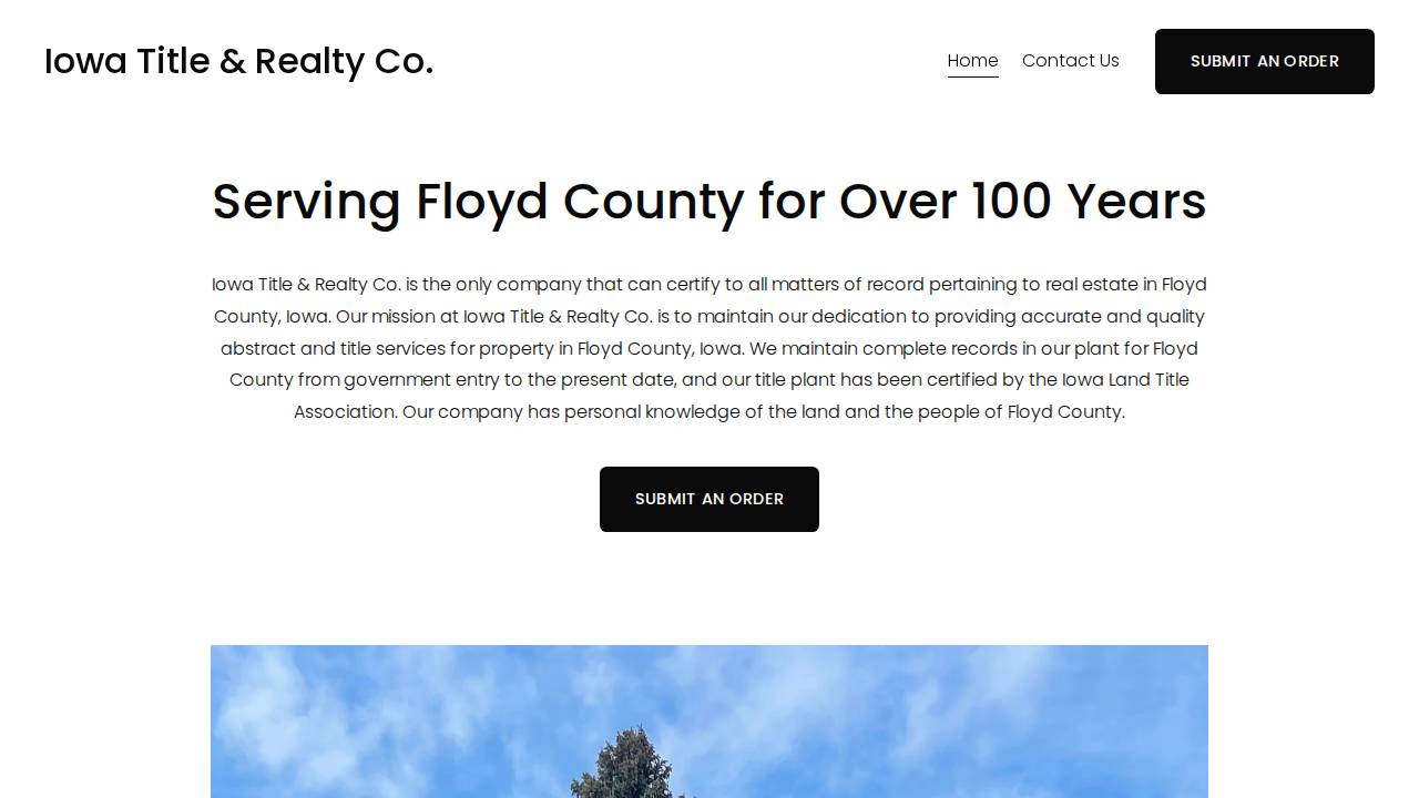 Iowa Title & Realty Co. website screenshot