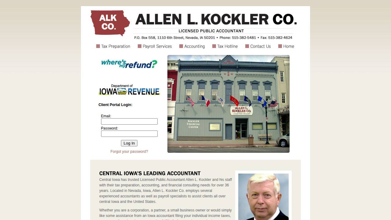 Allen L. Kockler Co. website screenshot