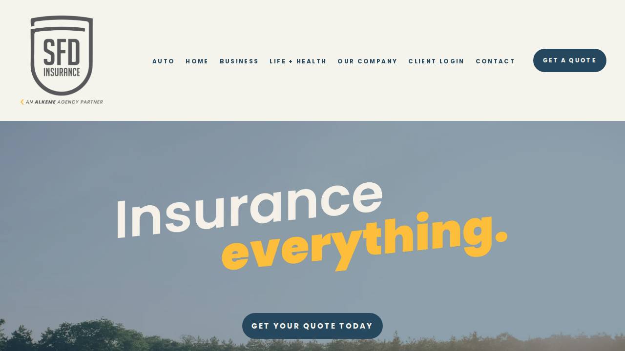 SFD Insurance website screenshot