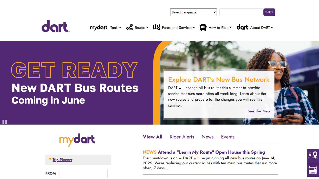 Greater Des Moines Transportation website screenshot