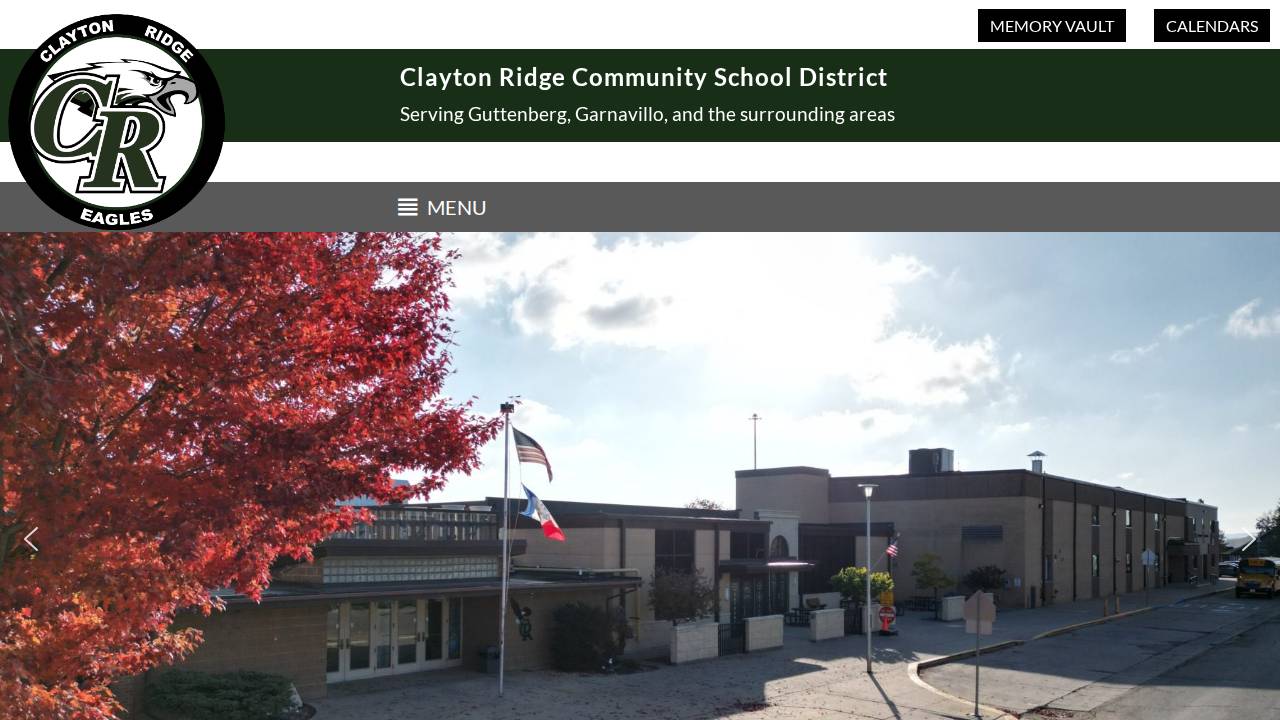 Clayton Ridge Community School District website screenshot
