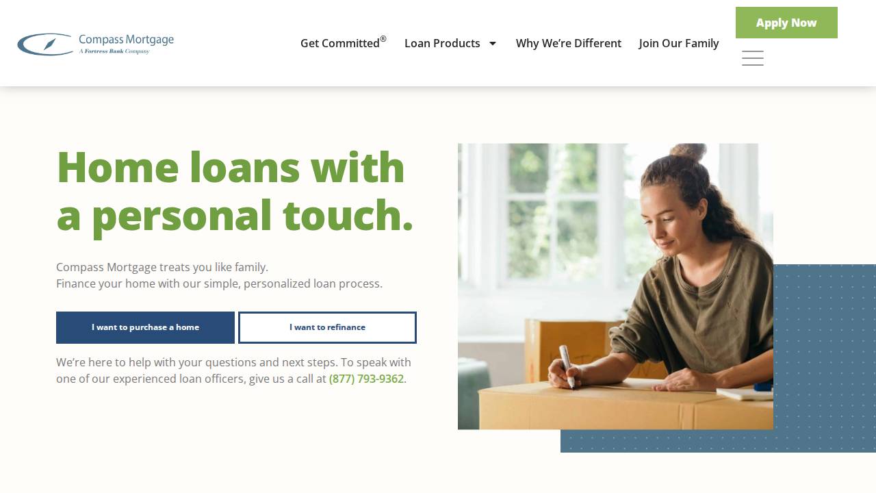 Compass Mortgage website screenshot