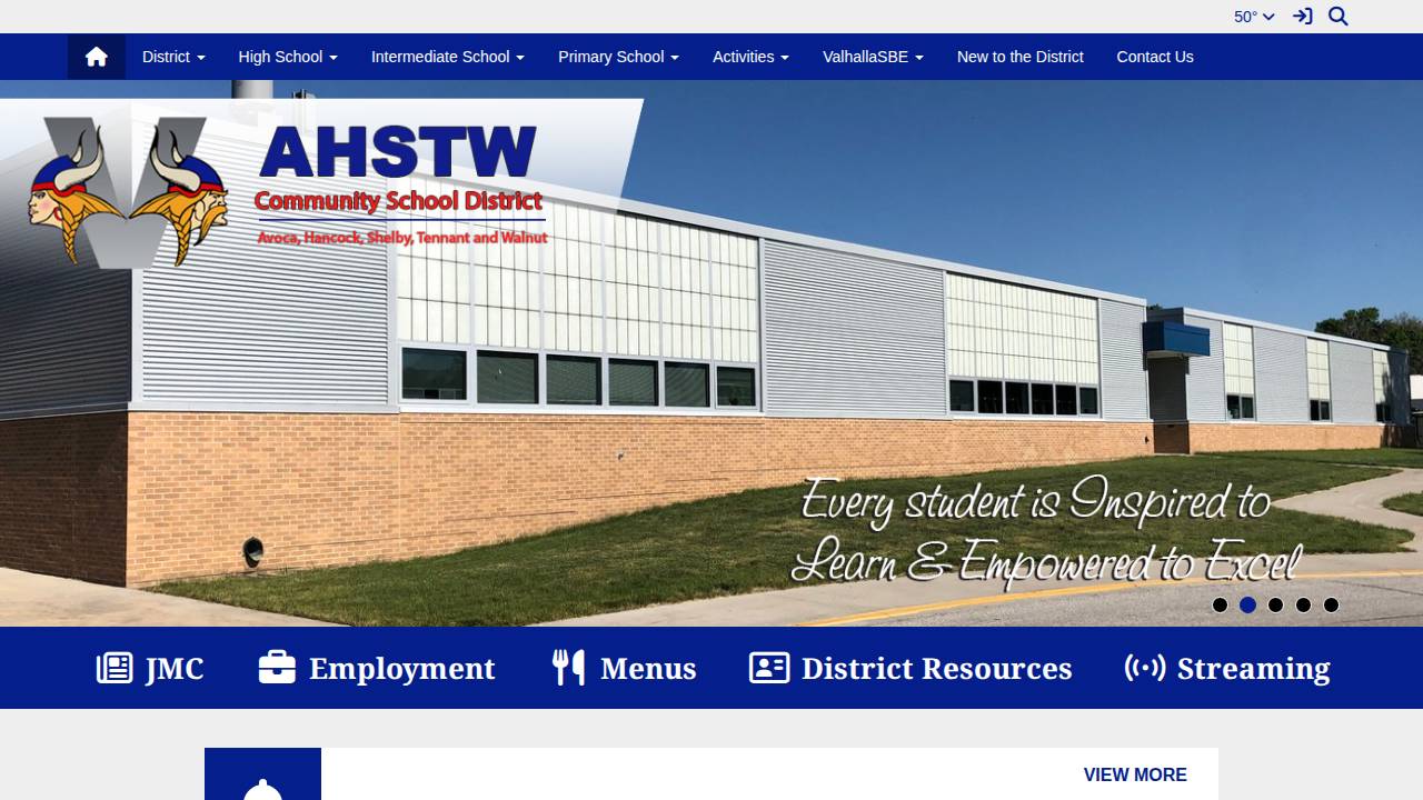 AHSTW Comm School District website screenshot