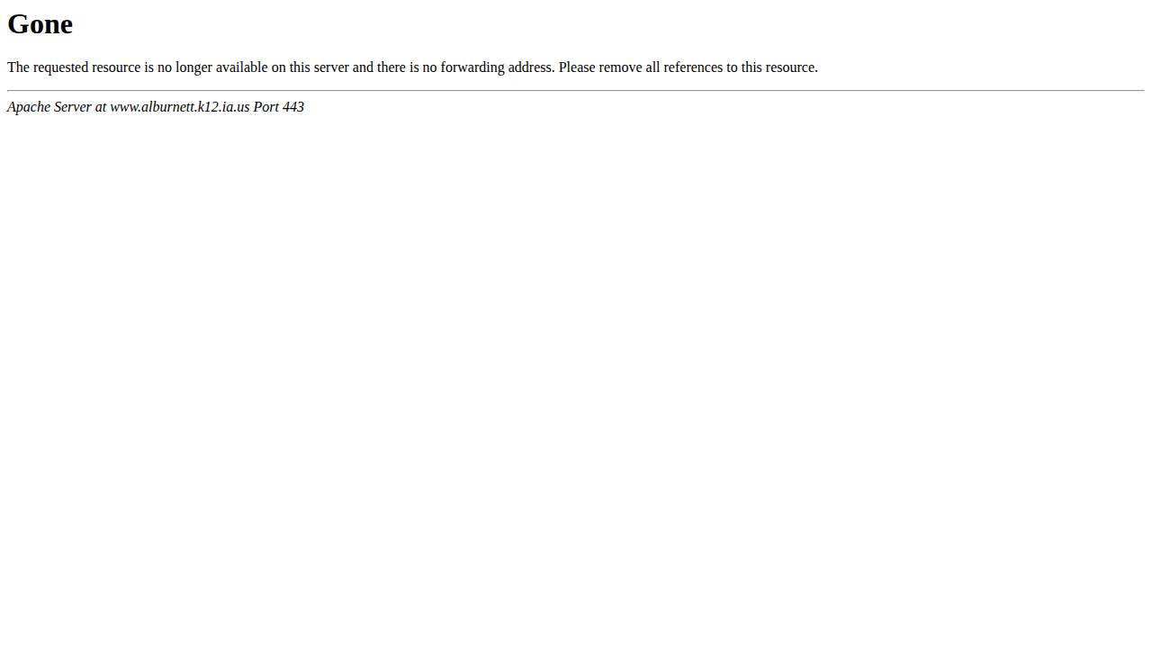 Alburnett Comm School District website screenshot
