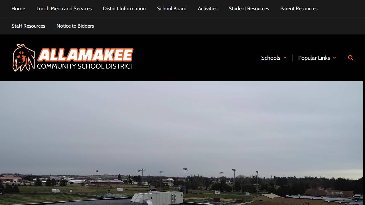 Allamakee Comm School District website screenshot