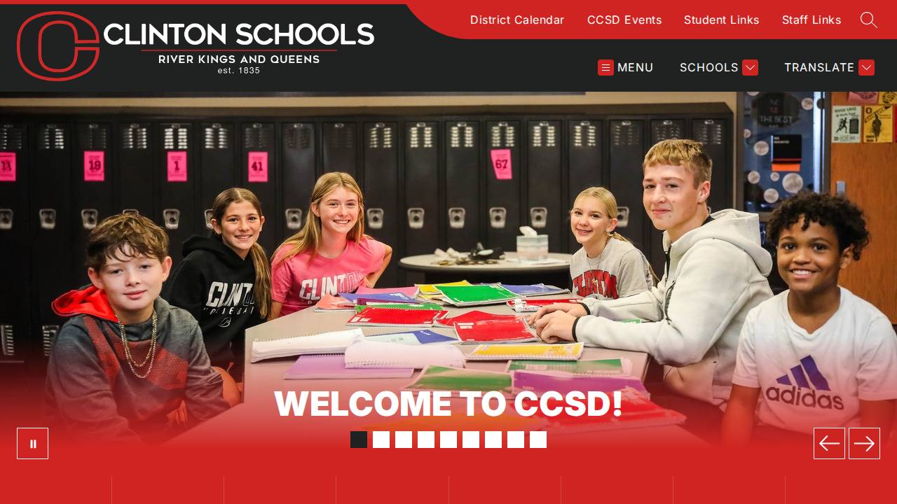 Clinton Comm School District website screenshot