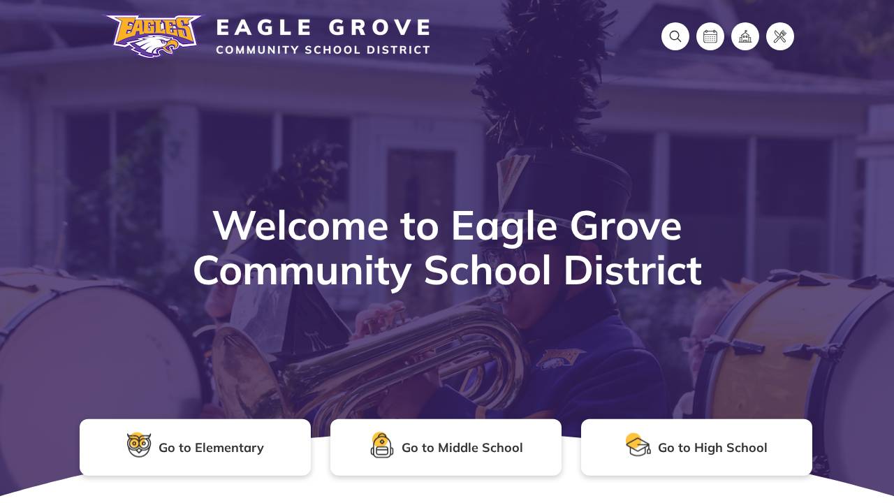 Eagle Grove Comm School District website screenshot