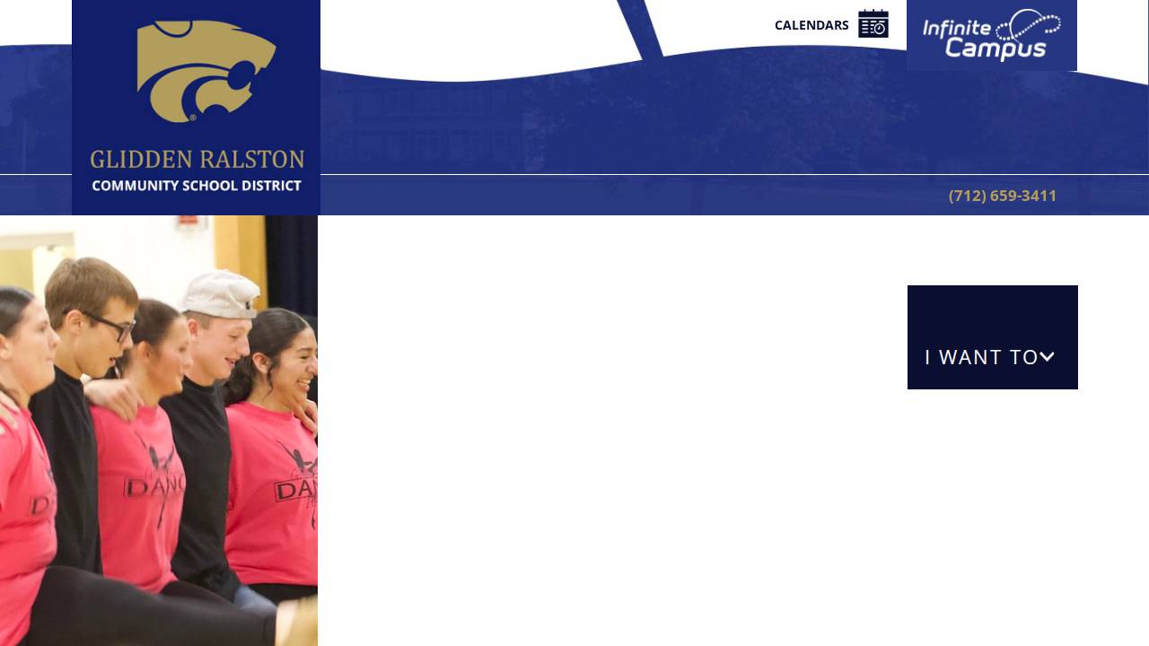 Glidden-Ralston Comm School District website screenshot