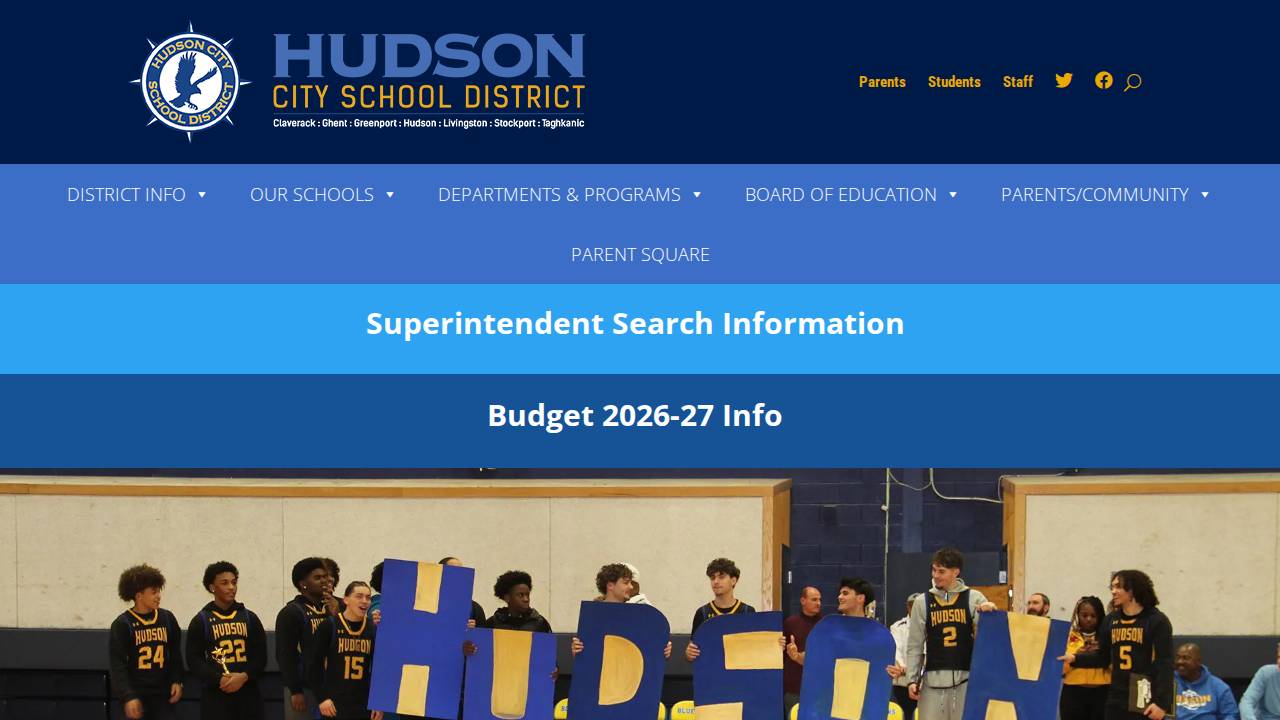 Hudson Comm School District website screenshot