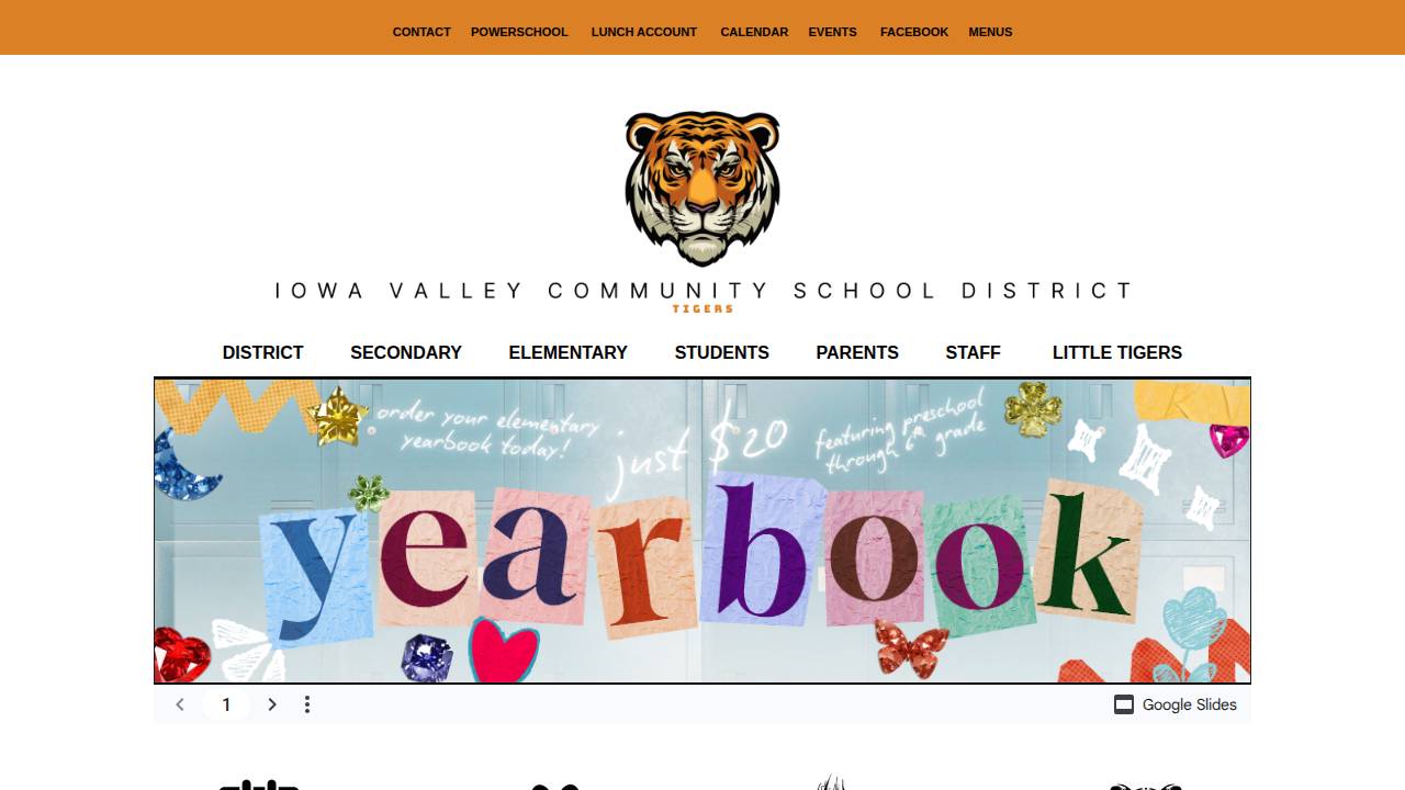 Iowa Valley Comm School District website screenshot