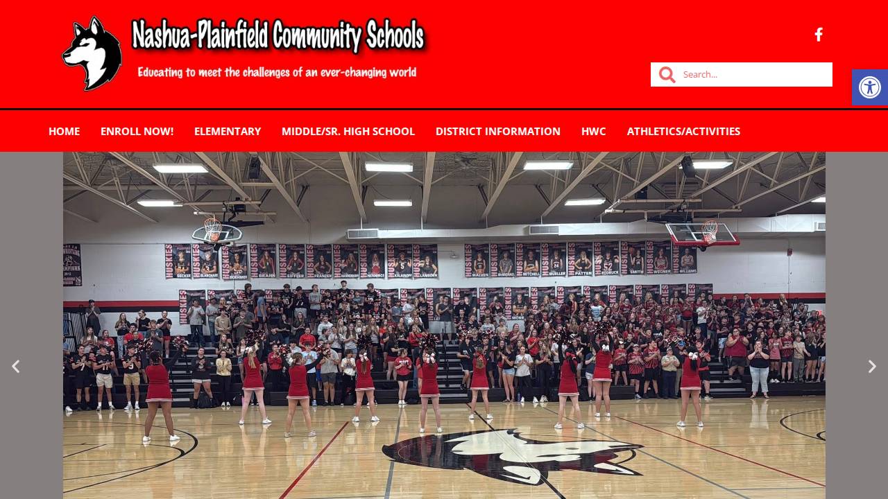 Nashua-Plainfield Comm School District website screenshot
