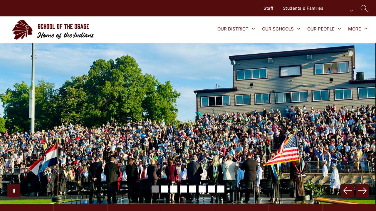 Osage Comm School District website screenshot