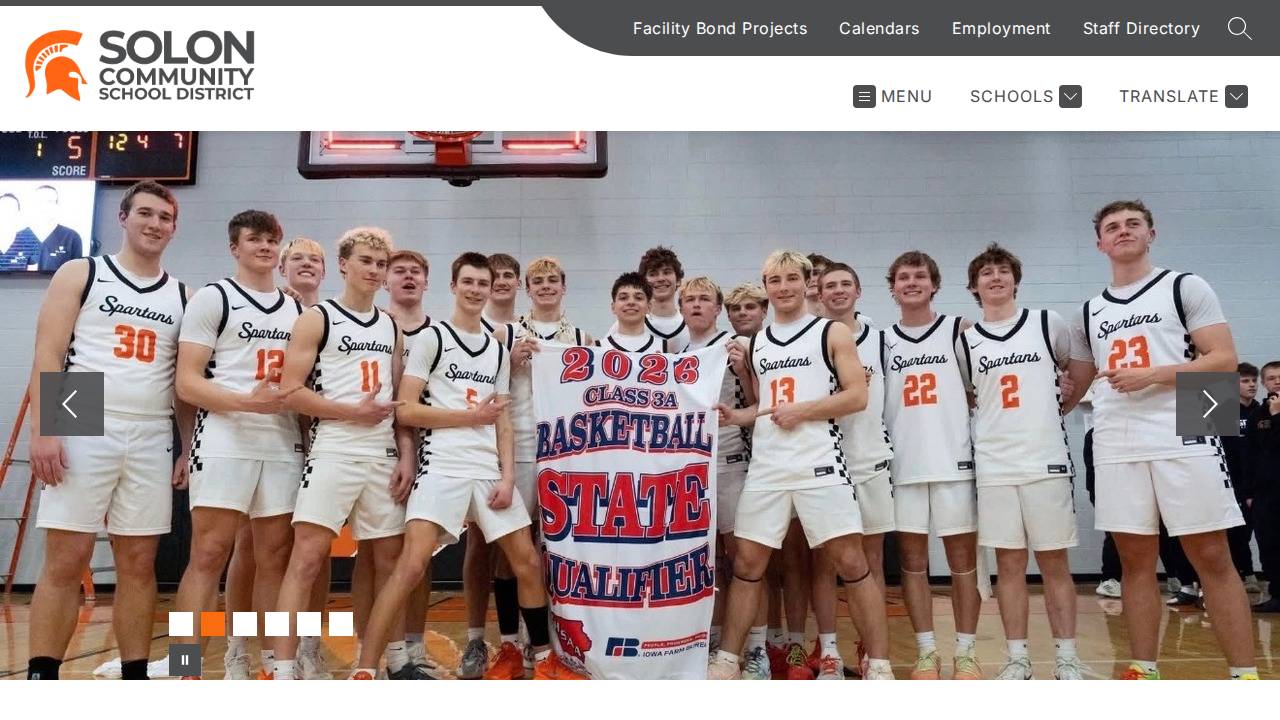 Solon Comm School District website screenshot
