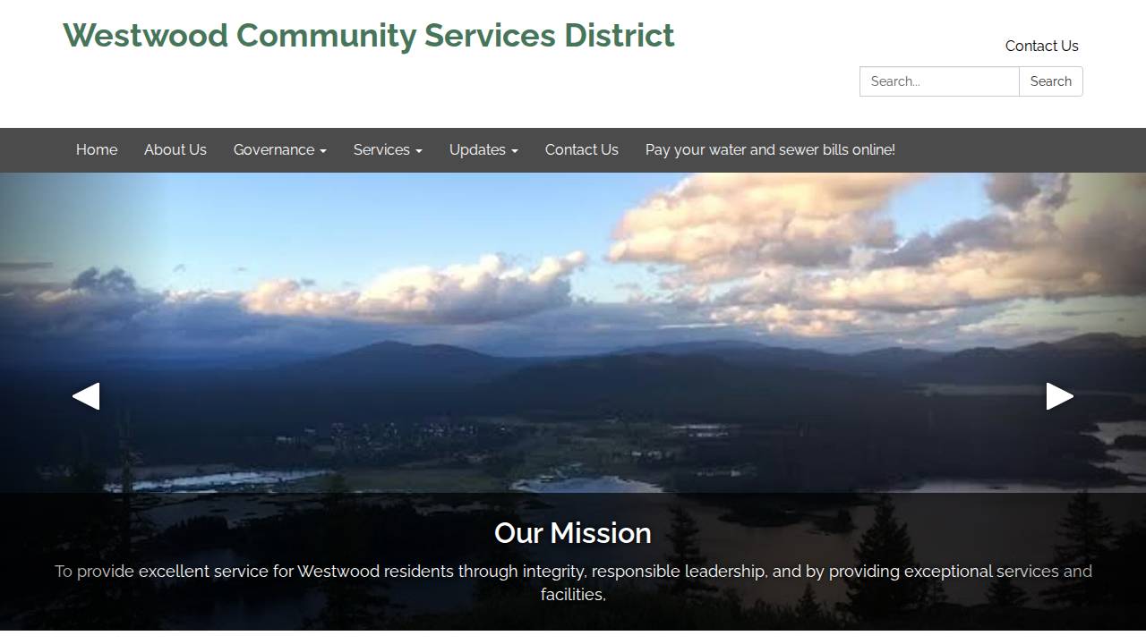 Westwood Comm School District website screenshot