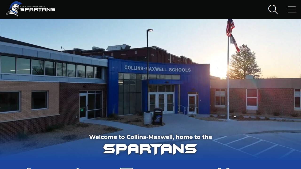 Collins-Maxwell Comm School District website screenshot