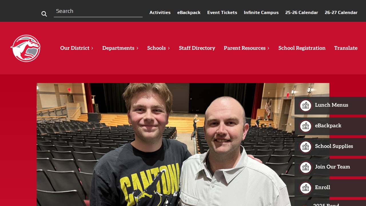 Dallas Center-Grimes Comm School District website screenshot