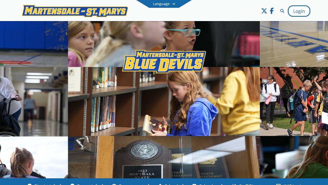 Martensdale-St Marys Comm School District website screenshot
