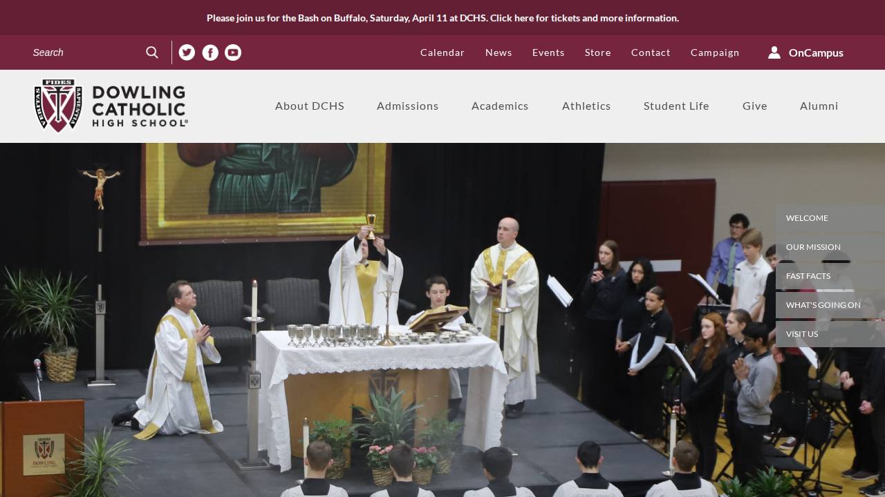 Dowling Catholic High School website screenshot