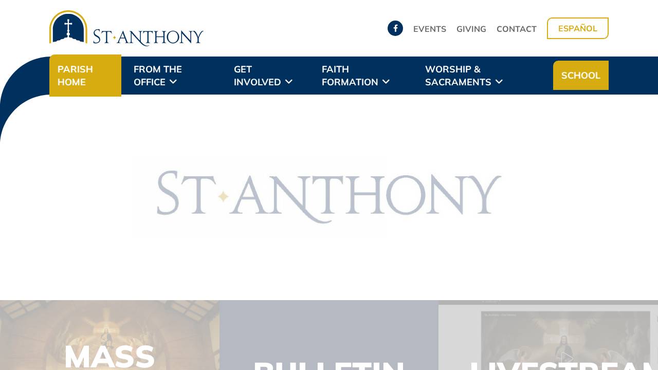 St. Anthony School website screenshot
