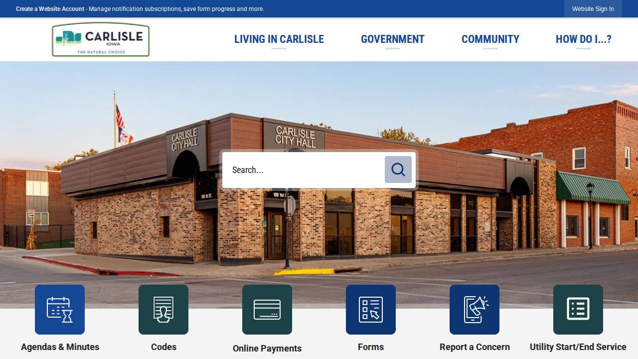 Carlisle City Of website screenshot