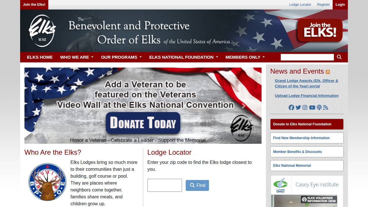 Bpo Elks 98 website screenshot