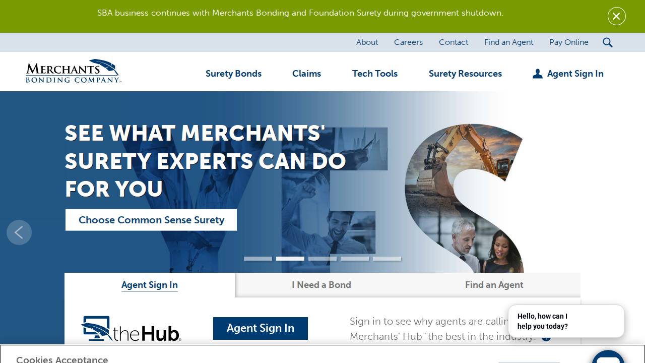 Merchants Bonding Co. Mutual website screenshot