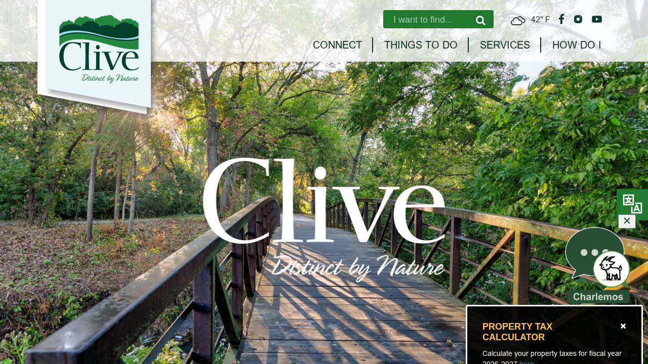 Clive City Of website screenshot