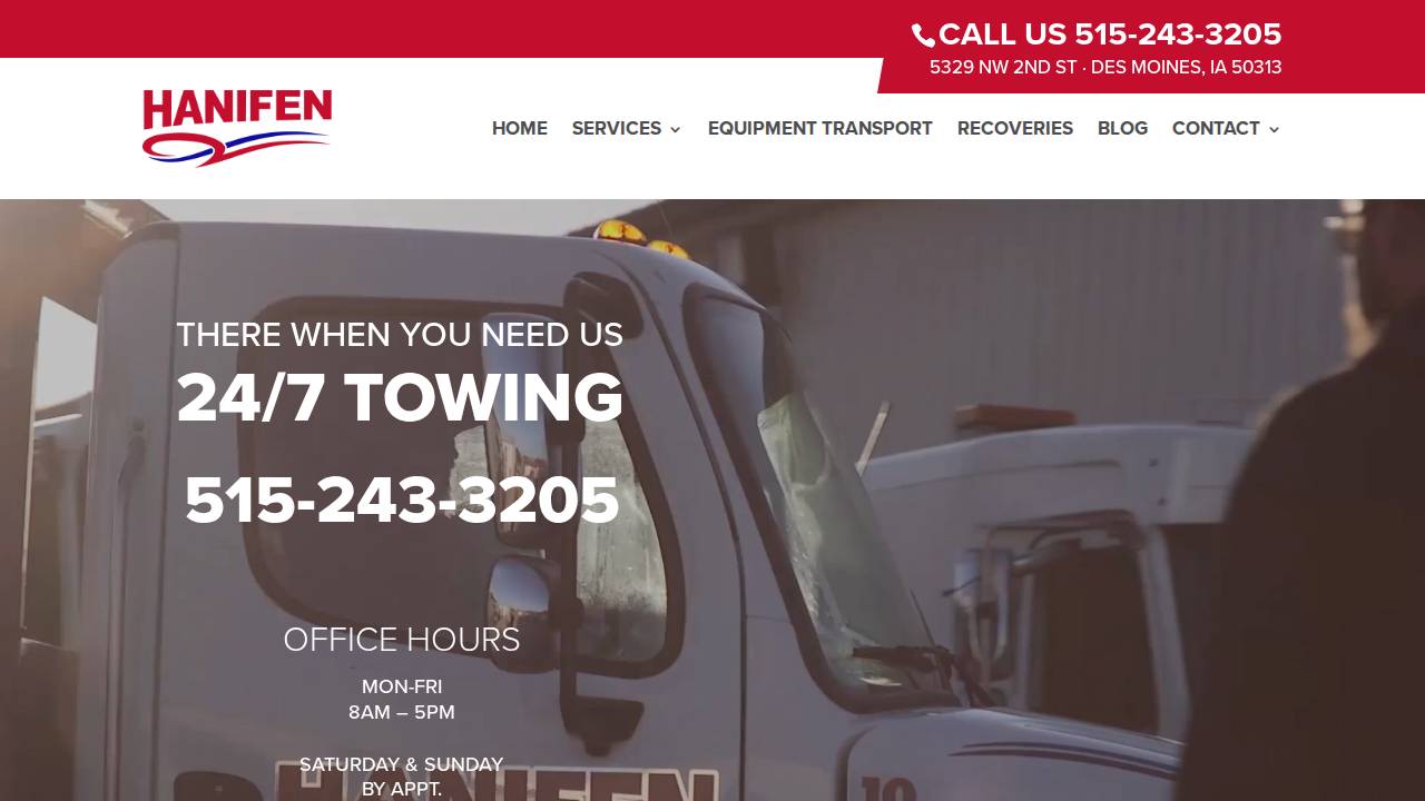 Hanifen Co. Inc. website screenshot