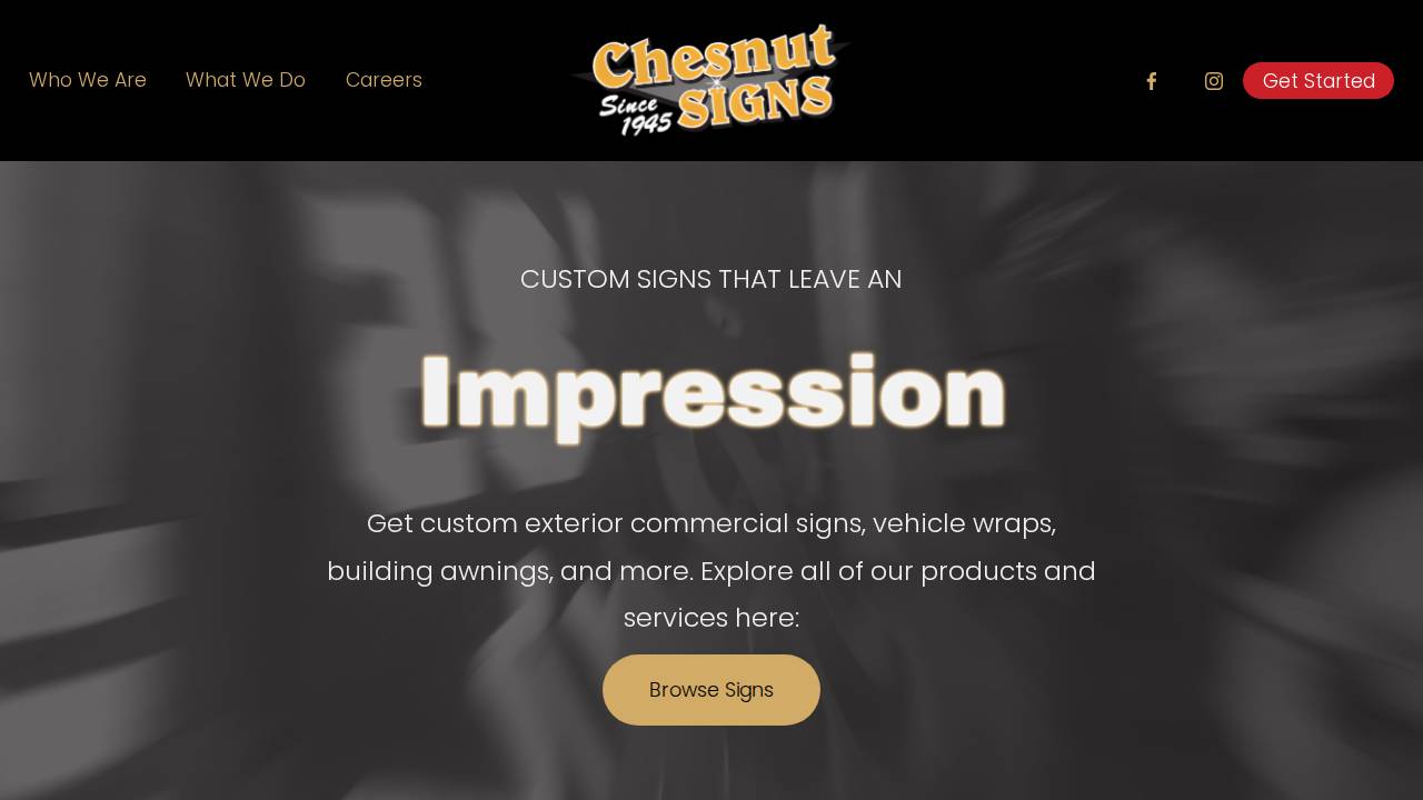 Chesnut Sign Co. Inc. website screenshot