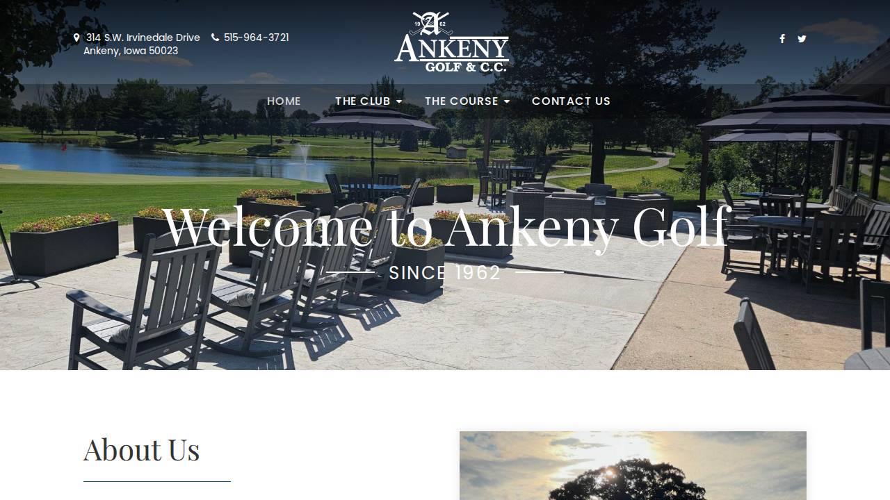 Ankeny Golf: Country Club website screenshot