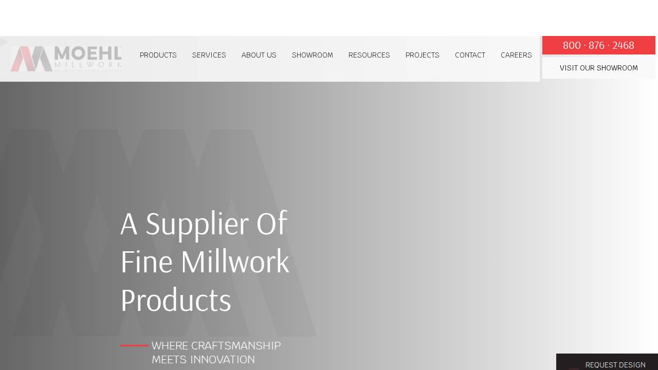 Moehl Millwork Inc. website screenshot