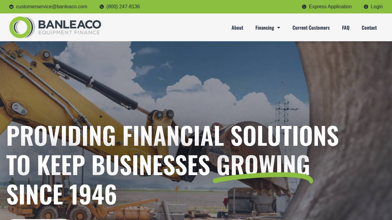Banleaco Inc. website screenshot