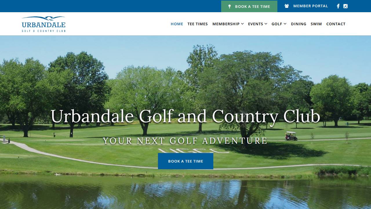 Urbandale Golf & Country Club website screenshot