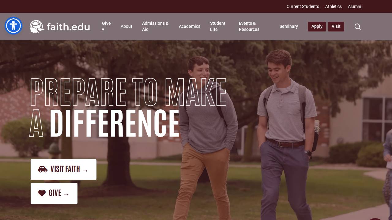 Faith Baptist Bible College website screenshot