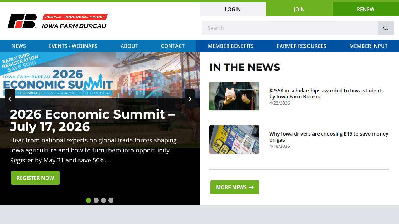 Iowa Farm Bureau Federation website screenshot
