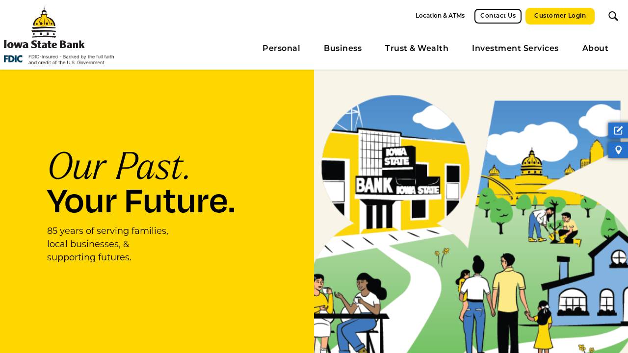 Iowa State Bank website screenshot
