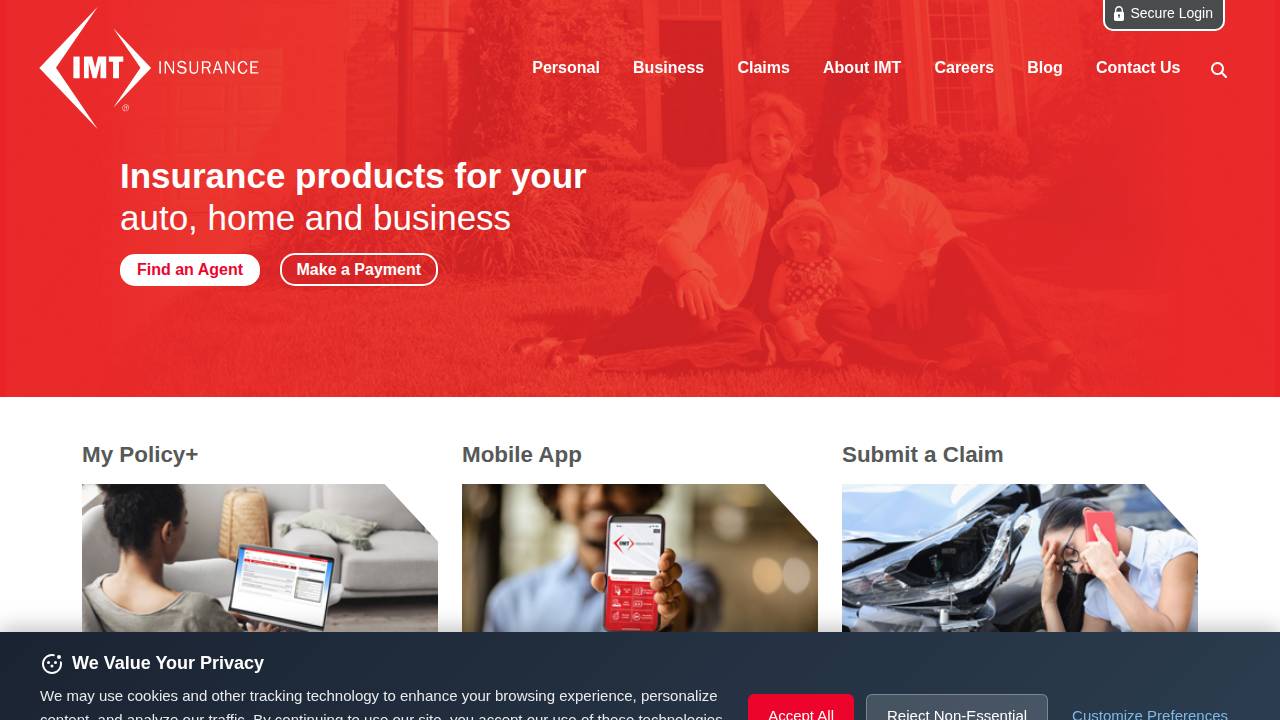 Imt Insurance Company (Mutual) website screenshot