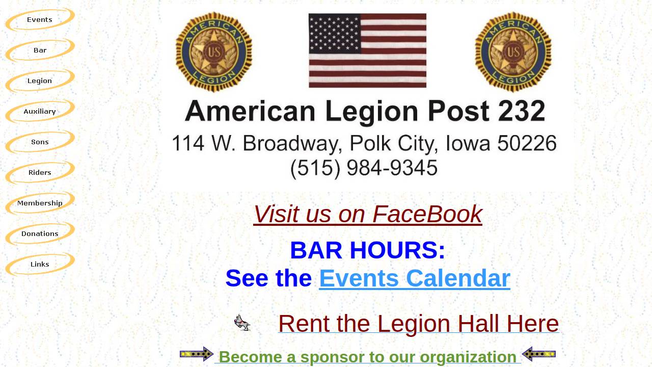 American Legion website screenshot