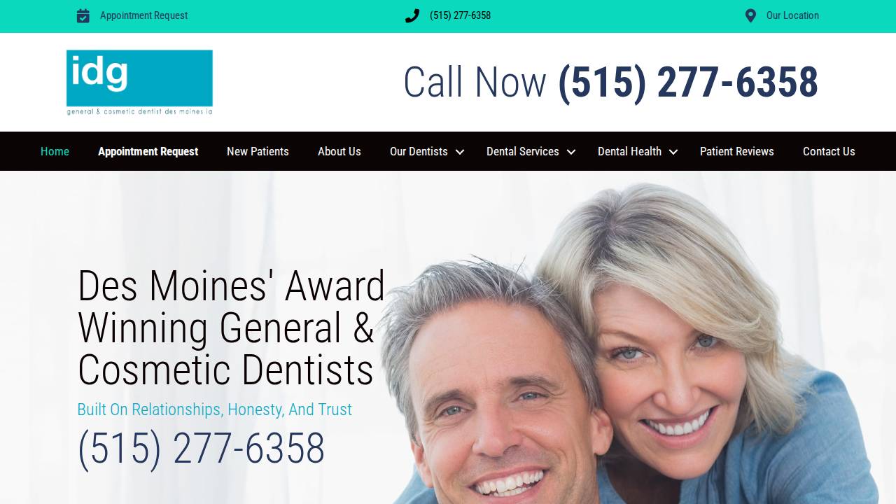 Iowa Dental Group Inc. website screenshot